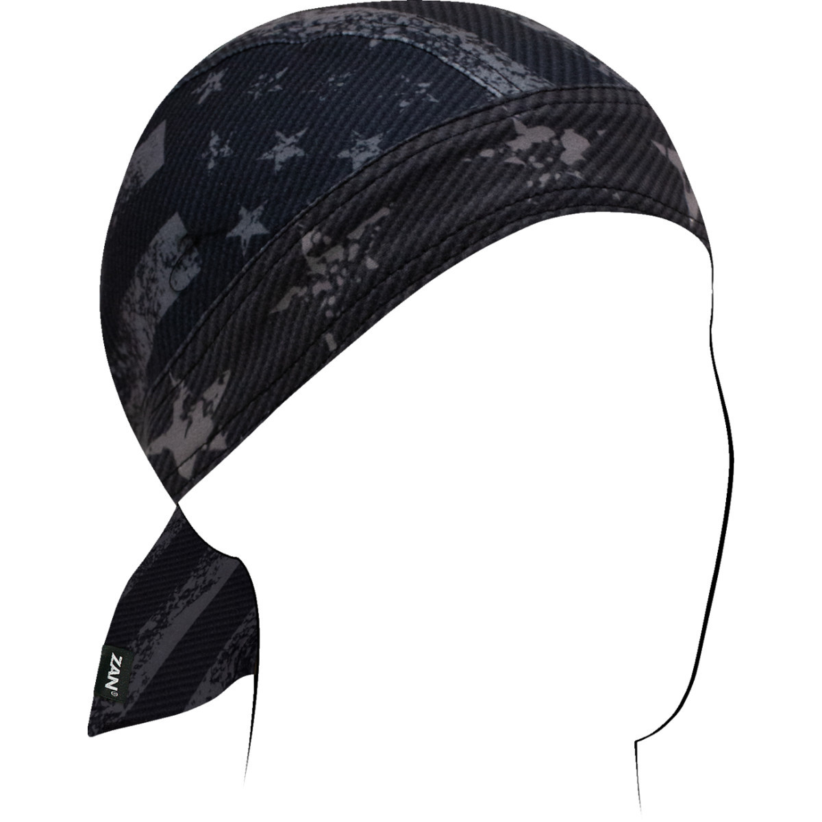 ZAN Headgear #ZL161 - Flydanna® Sportflex® - Carbon Fiber Distressed Flag