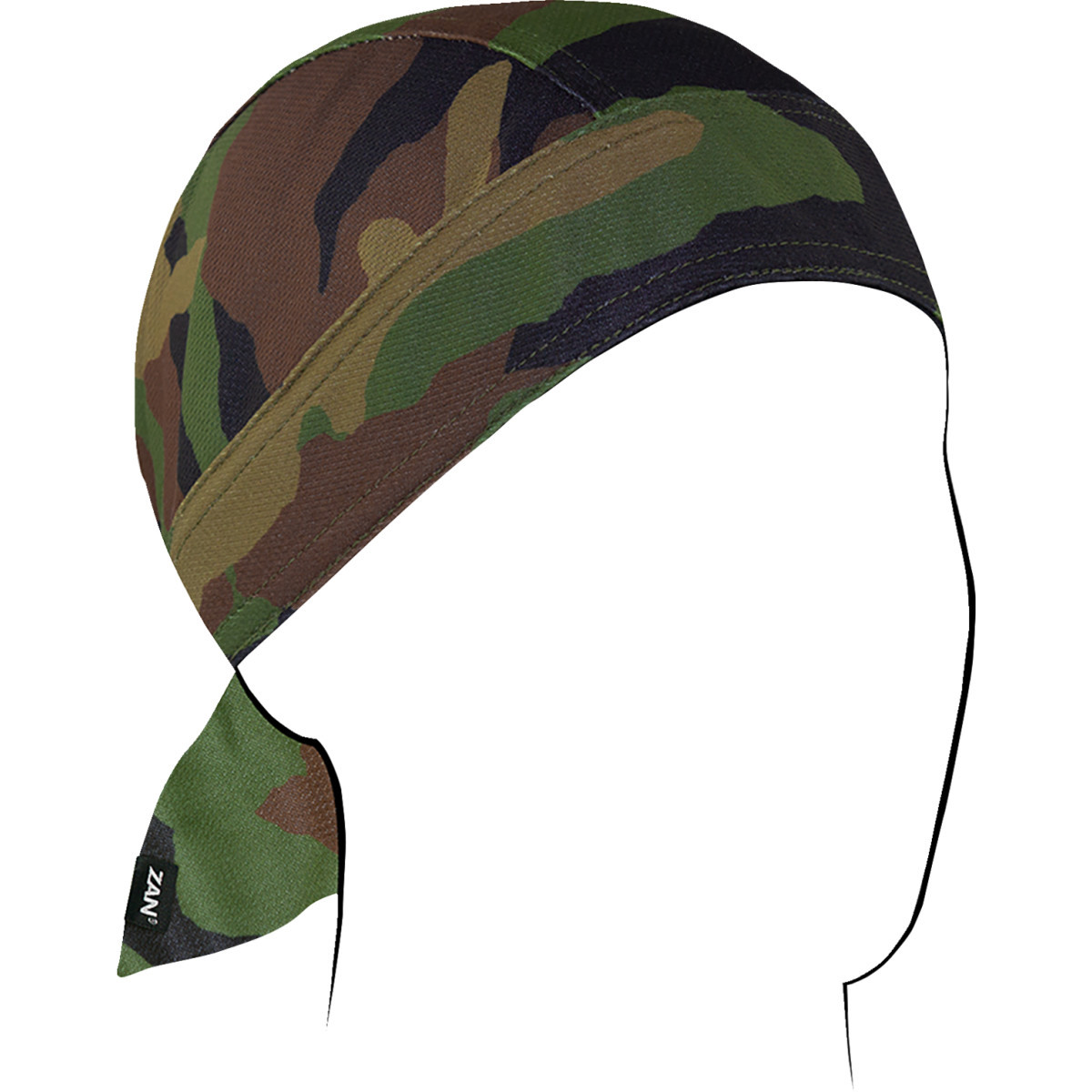 ZAN Headgear #ZM118 - Flydanna® Micro-Mesh Polyester Headwrap - Woodland Camo