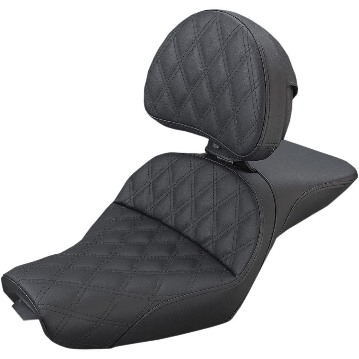 Saddlemen #807-03-030LS - Explorer Seat - With Backrest - Lattice Stitched - Black - XL '04-'20