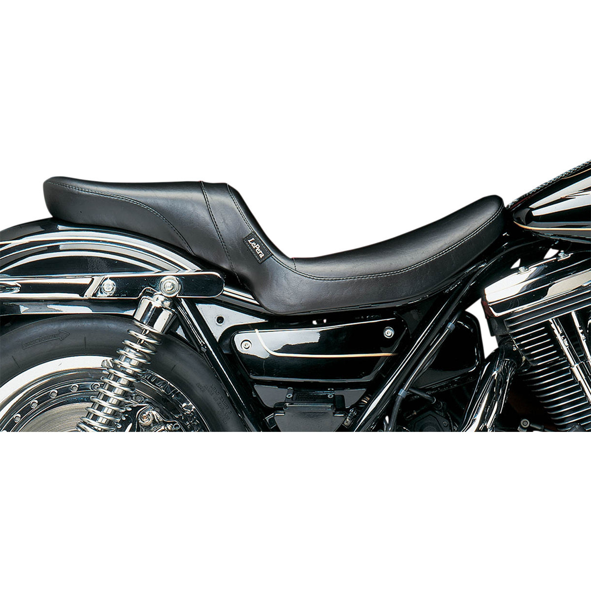 LE Pera #L-547S - Daytona 2-Up Seat - Without Backrest - Smooth - Black - FXR