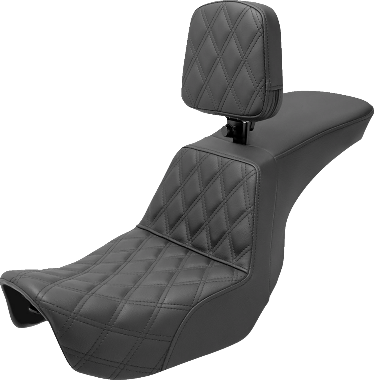 Saddlemen Tour Step Up Seat - Rider Backrest - Front Lattice Stitch - Dyna 06-17