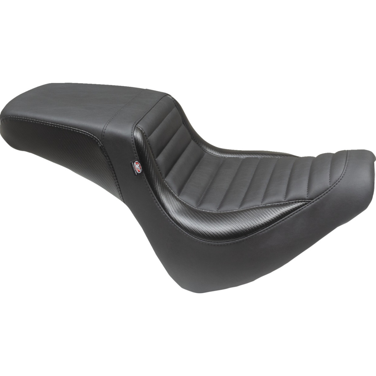 Mustang #76005 - Squareback Seat - Black - Tuck-n-Roll - Fat Bob '18-'23