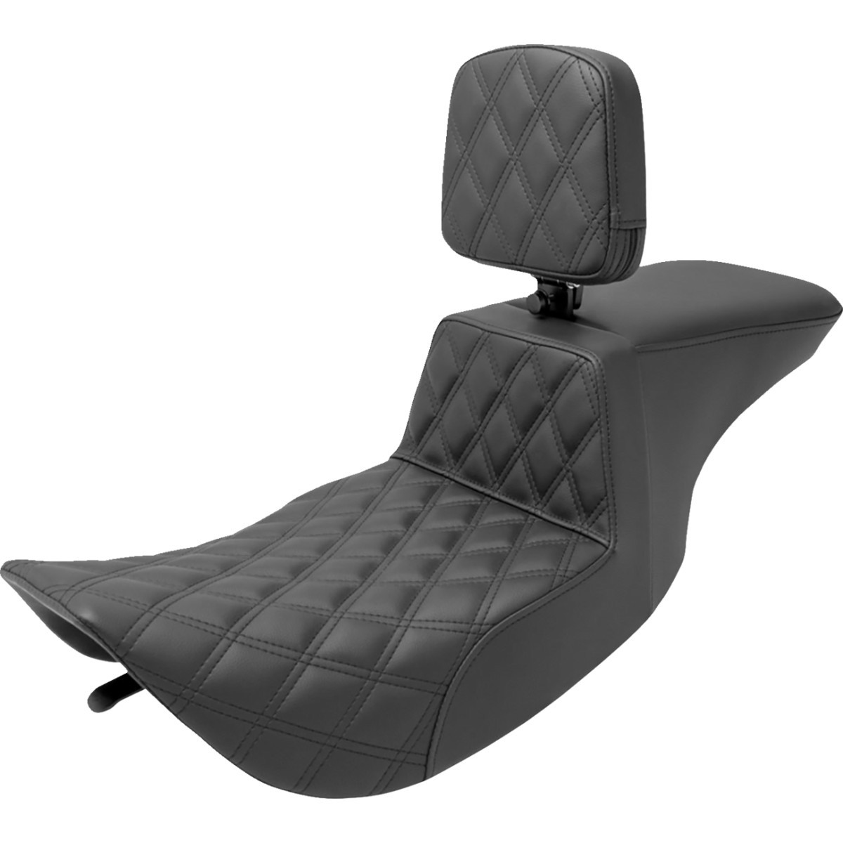 Saddlemen #897-06-192BR - Tour Step-Up Seat - Rider Backrest - Front Lattice Stitch - FLHR/FLHX '97-'07