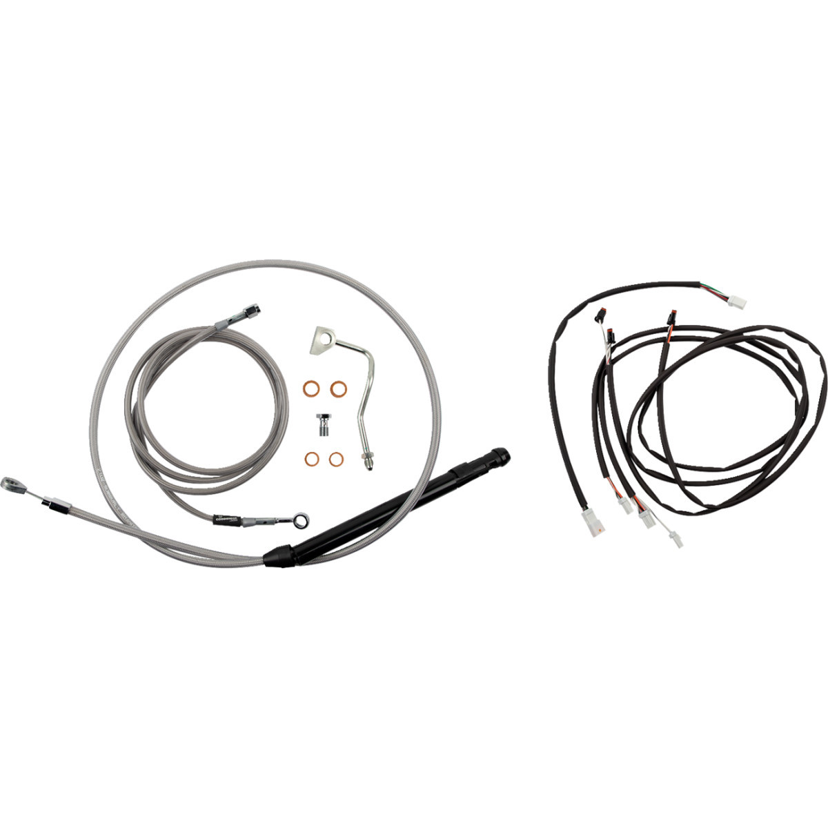 Burly Brand #B30-1311 - Touring Model Control Kit - Gorilla Ape Hanger - 14" - Stainless Steel