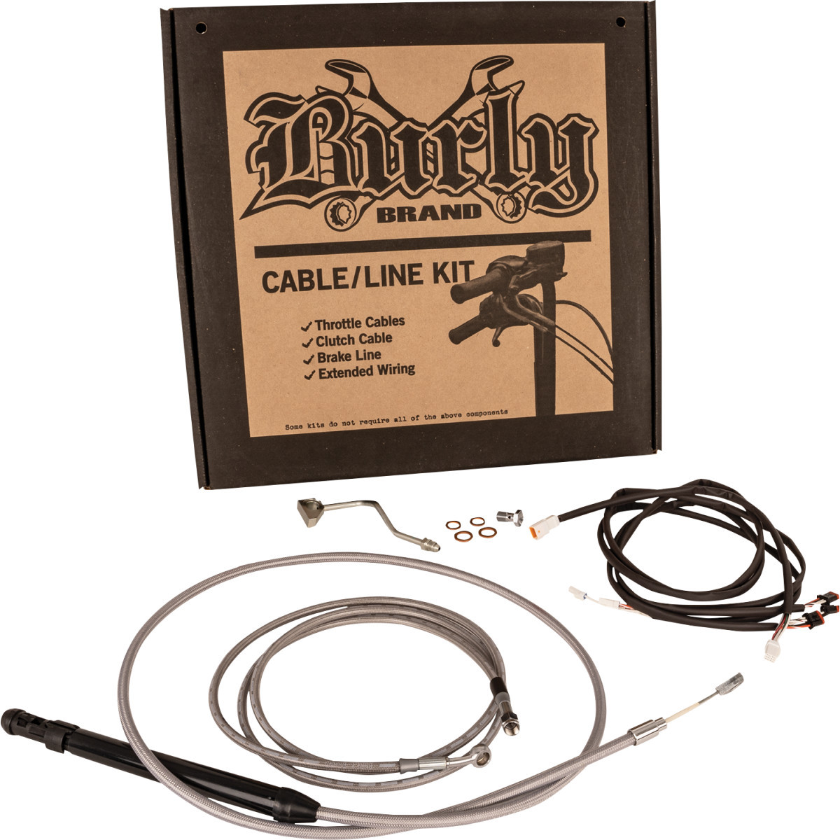Burly Brand #B30-1312 - Touring Model Control Kit - Gorilla Ape Hanger - 16" - Stainless Steel