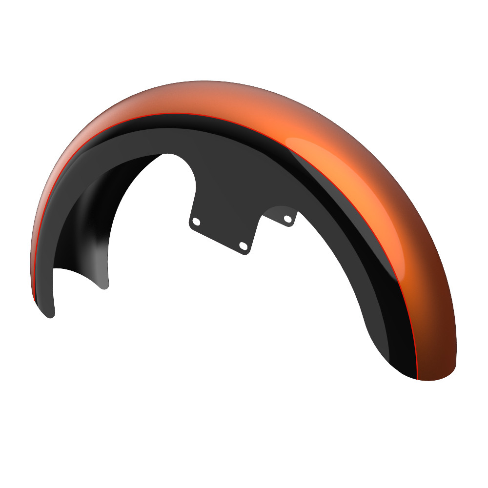 Amber Whiskey and Vivid Black 19" REVEAL WRAPPER HUGGER FRONT FENDER FOR '09-'23 HARLEY TOURING