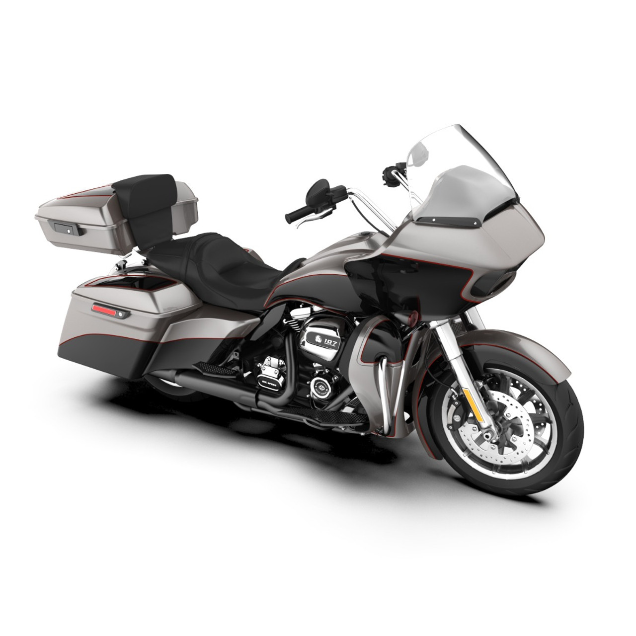 Billet Silver and Vivid Black 19" REVEAL WRAPPER HUGGER FRONT FENDER FOR '09-'23 HARLEY TOURING