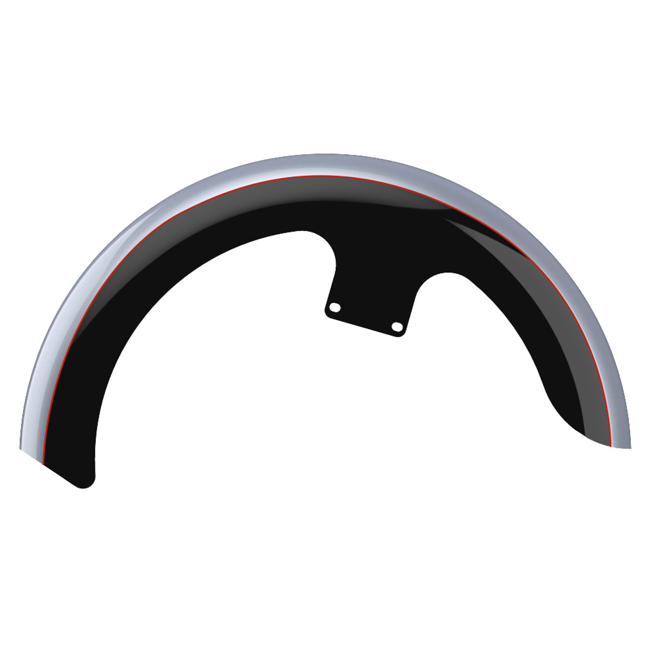 Brilliant Silver and Vivid Black 19" REVEAL WRAPPER HUGGER FRONT FENDER FOR '09-'23 HARLEY TOURING