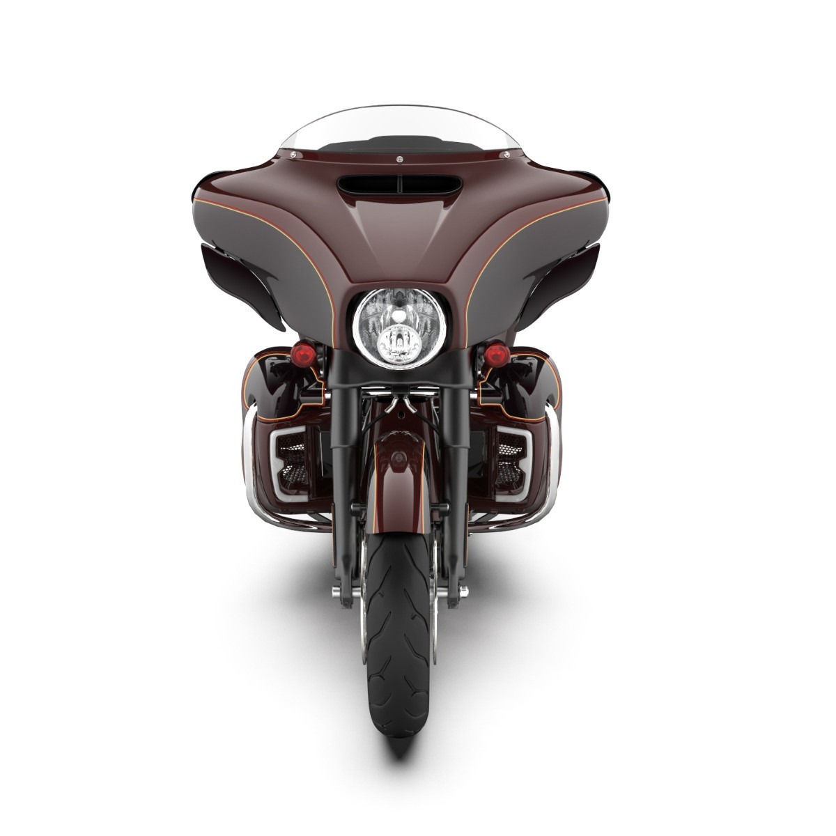 Mysterious Red Sunglo and Blackened Cayenne 19" REVEAL WRAPPER HUGGER FRONT FENDER FOR '09-'23 HARLEY TOURING
