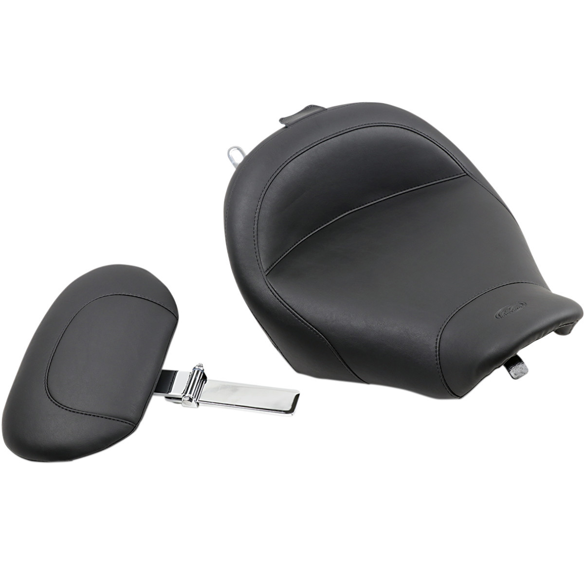 Mustang #79100 - Wide Solo Seat - With Backrest - Vintage - Black - Smooth - Road King '97-'07