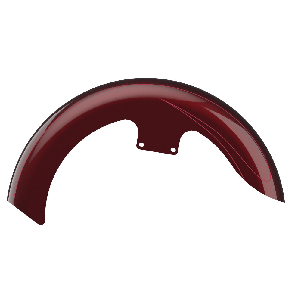 Advanblack Mysterious Red Sunglo W/pinstripe 19" Reveal Wrapper Hugger Front Fender For ''86-''21 Harley Touring Models