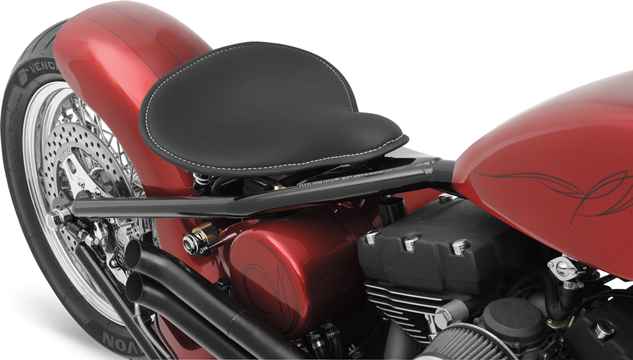 Low-Profile Spring Solo Seat - Large - Black Solar-Reflective Leather/White Perimeter Stitching
