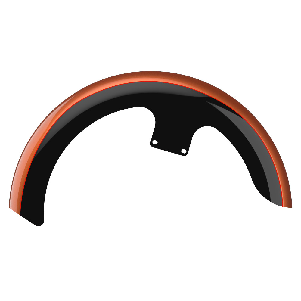 Amber Whiskey and Vivid Black 21" REVEAL WRAPPER HUGGER FRONT FENDER FOR '09-'23 HARLEY TOURING