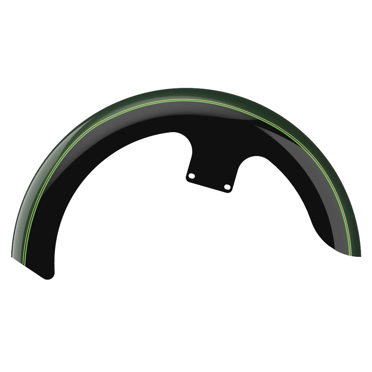 Deep Jade Pearl and Vivid Black 21" REVEAL WRAPPER HUGGER FRONT FENDER FOR '09-'23 HARLEY TOURING