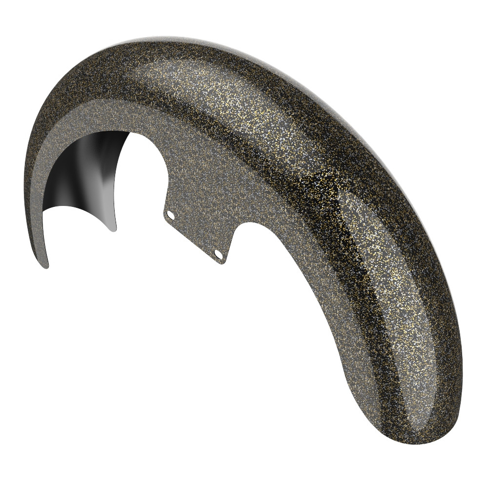 Advanblack Hard Candy Black Gold Flake 21" Reveal Wrapper Hugger Front Fender For ''86-''21 Harley Touring Models