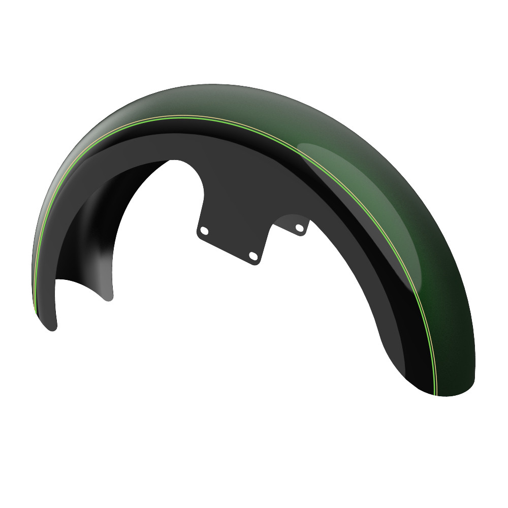 Custom Two Tone 21" Reveal Wrapper Hugger Front Fender For '09-'23 Harley Touring