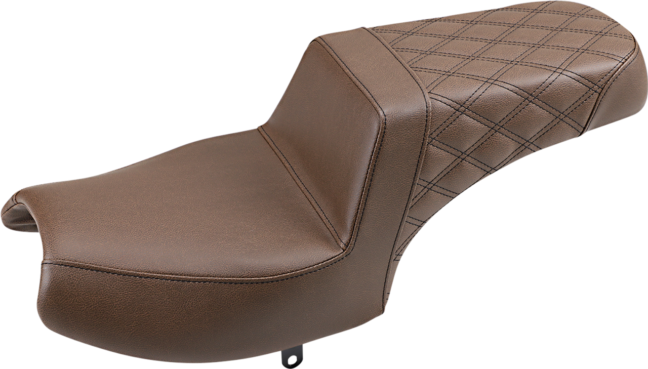Step Up Seat - Passenger Lattice Stitched - Brown - Indian