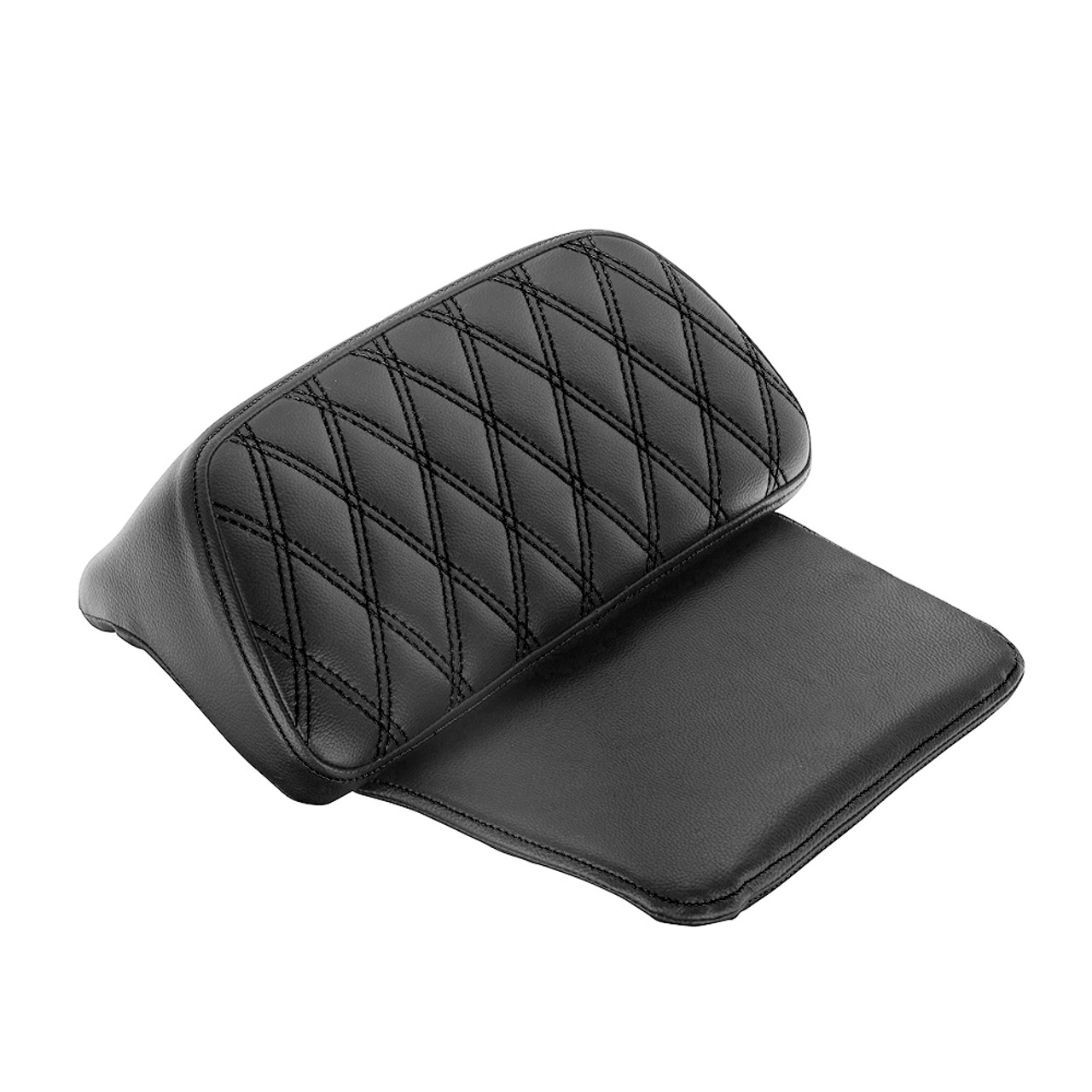 Advanblack Black Diamond Pattern Stitching Chopped Tour Pack Cushion Razor Backrest Pillow Pad For 2014+  Harley Tour-Pak Luggage