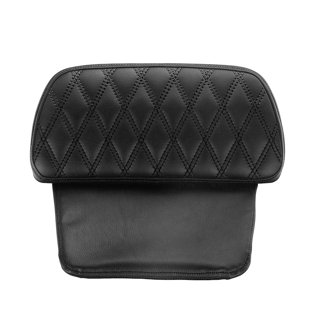 Advanblack Black Diamond Pattern Stitching Chopped Tour Pack Cushion Razor Backrest Pillow Pad For 2014+  Harley Tour-Pak Luggage
