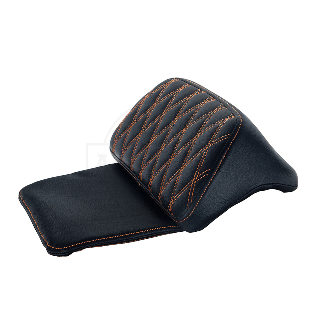 Advanblack Orange Diamond Pattern Stitching Chopped Tour Pack Cushion Razor Backrest Pillow Pad For 2014-2018 Harley Tour-Pak Luggage