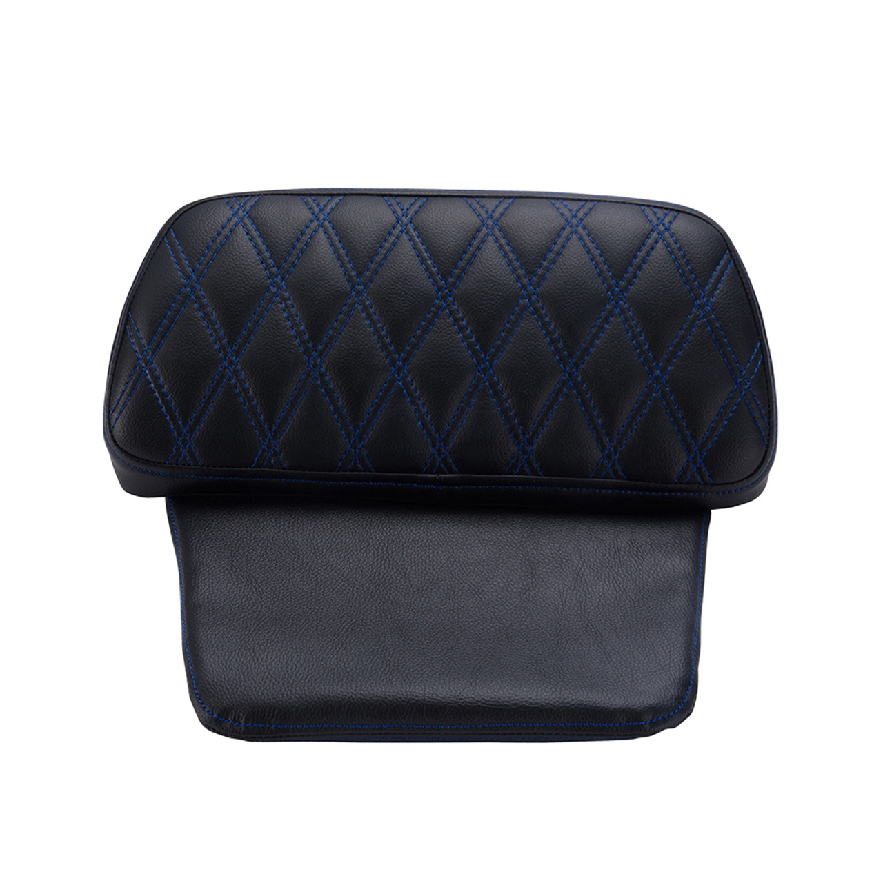 Advanblack Blue Diamond Pattern Stitching Chopped Tour Pack Cushion Razor Backrest Pillow Pad For 2014-2018 Harley Tour-Pak Luggage