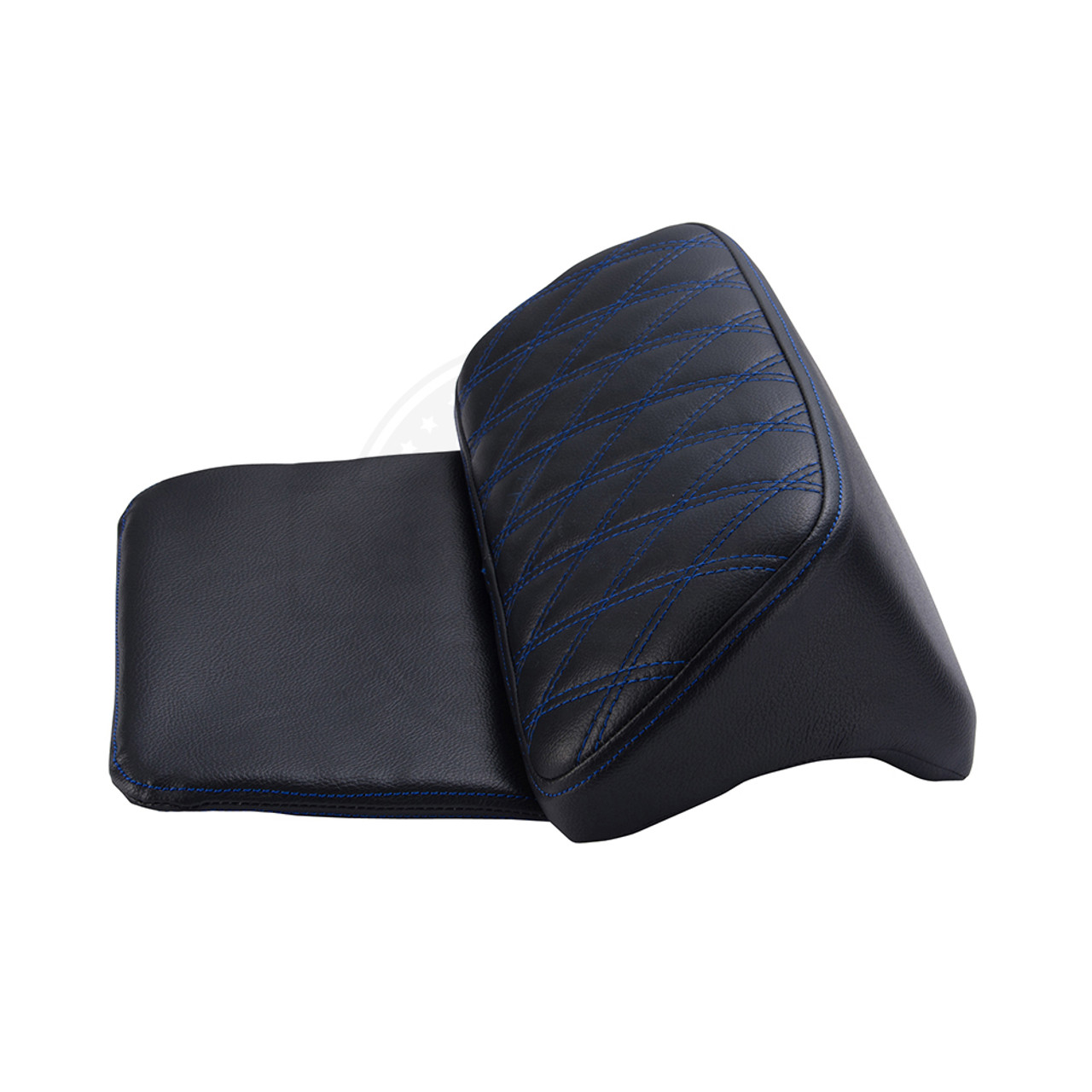 Advanblack Blue Diamond Pattern Stitching Chopped Tour Pack Cushion Razor Backrest Pillow Pad For 2014-2018 Harley Tour-Pak Luggage