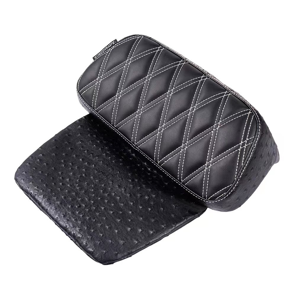 Raptor Small Backrest Pad with Beige Custom Stitching for Harley Touring Models