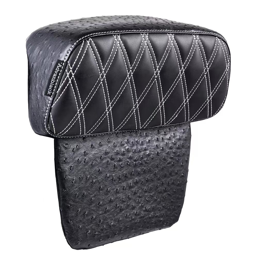 Raptor Small Backrest Pad with Beige Custom Stitching for Harley Touring Models