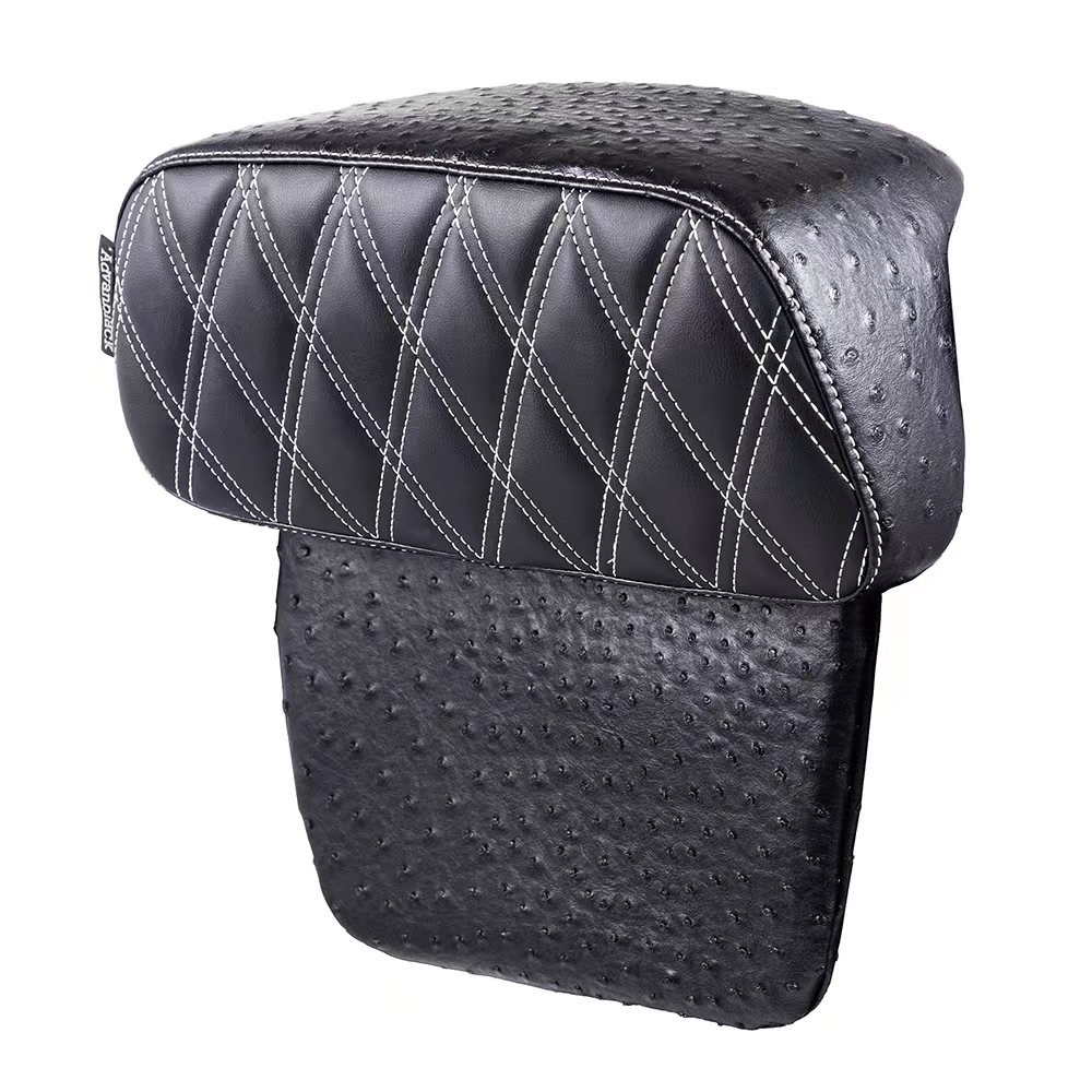 Raptor Small Backrest Pad with Beige Custom Stitching for Harley Touring Models