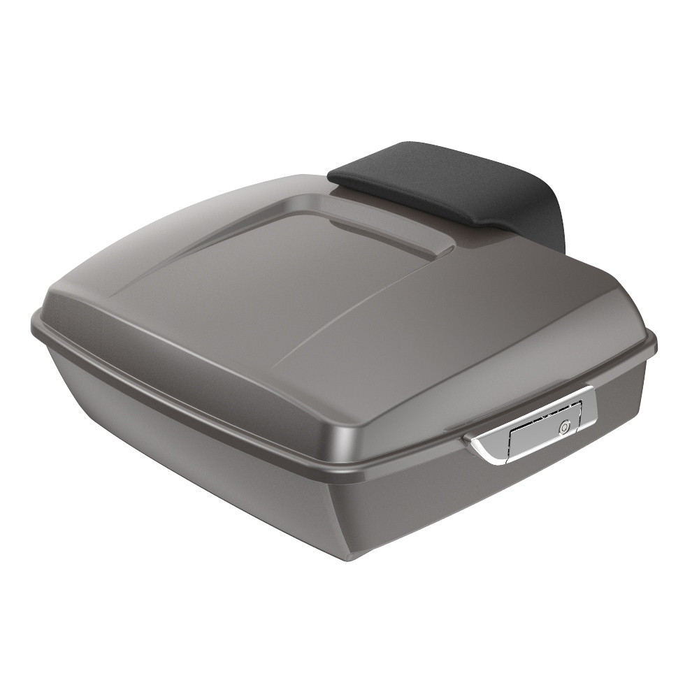 Advanblack Billet Silver Chopped Tour Pack Pad Luggage Trunk For '97-'21 Harley Touring Street Electra Road Glide