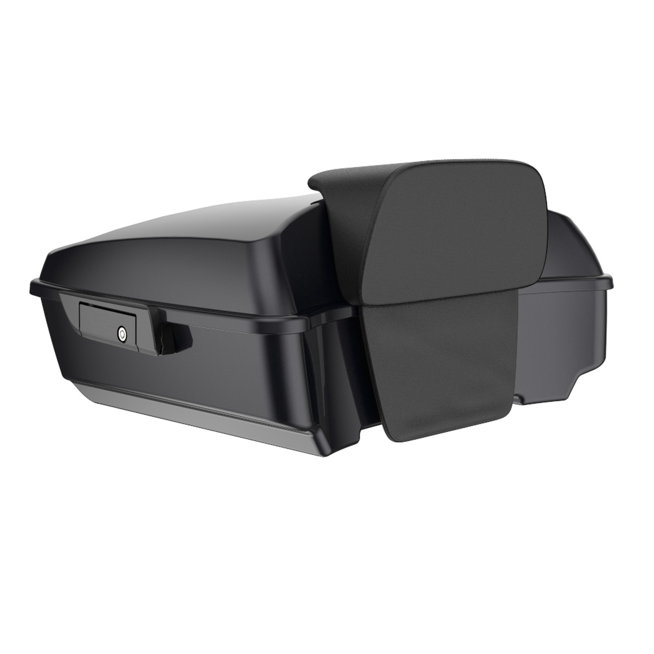 Advanblack Black Pearl Chopped Tour Pack Pad Luggage Trunk For '97-'21 Harley Touring Street Electra Road Glide