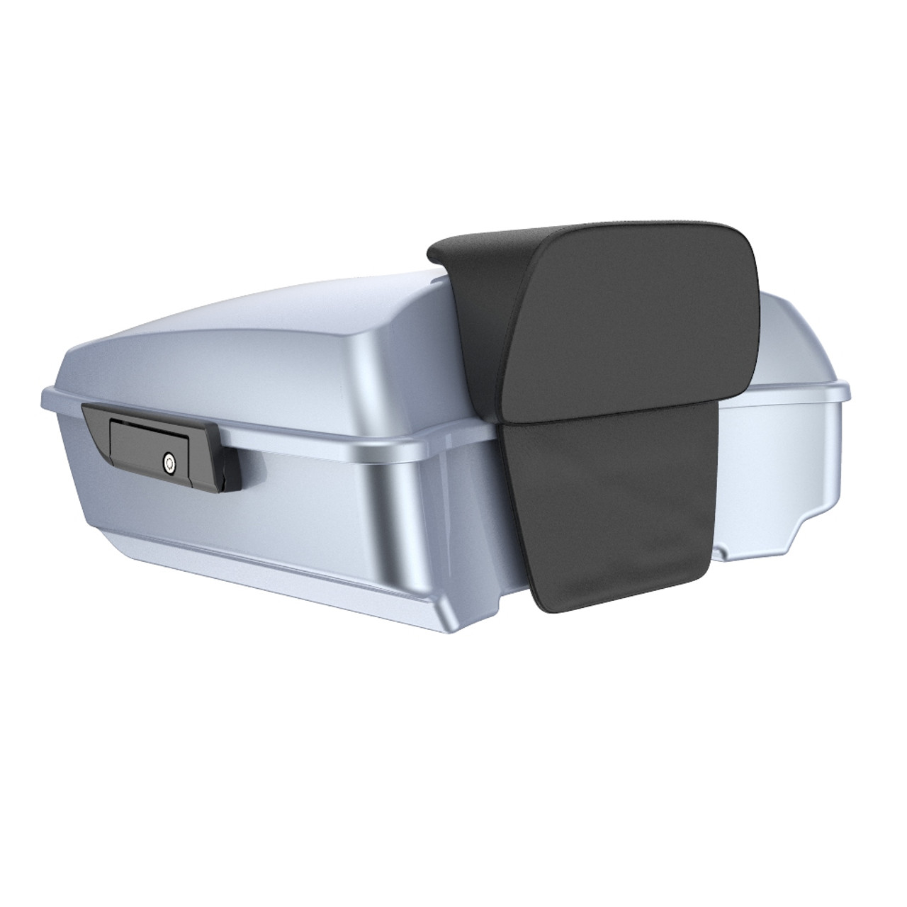Advanblack Brilliant Silver Chopped Tour Pack Pad Luggage Trunk For '97-'21 Harley Touring Street Electra Road Glide