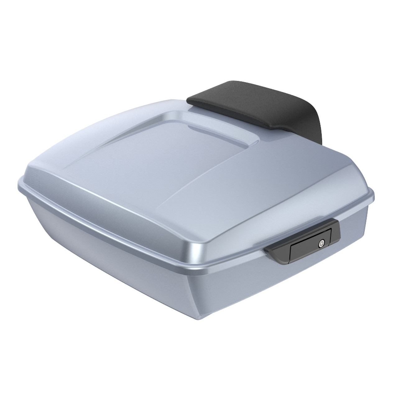Advanblack Brilliant Silver Chopped Tour Pack Pad Luggage Trunk For '97-'21 Harley Touring Street Electra Road Glide