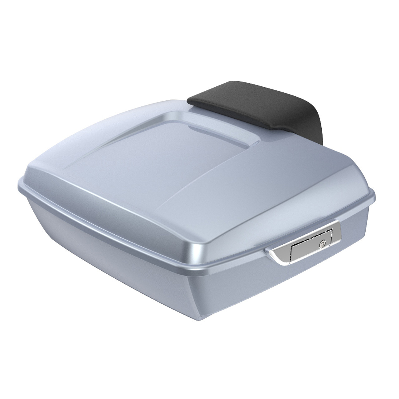 Advanblack Brilliant Silver Chopped Tour Pack Pad Luggage Trunk For '97-'21 Harley Touring Street Electra Road Glide