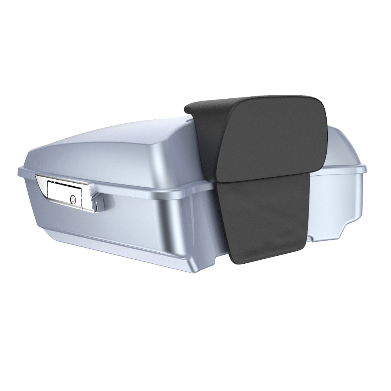Advanblack Brilliant Silver Chopped Tour Pack Pad Luggage Trunk For '97-'21 Harley Touring Street Electra Road Glide