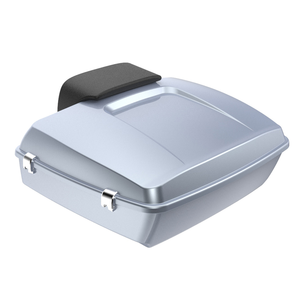 Advanblack Brilliant Silver Chopped Tour Pack Pad Luggage Trunk For '97-'21 Harley Touring Street Electra Road Glide