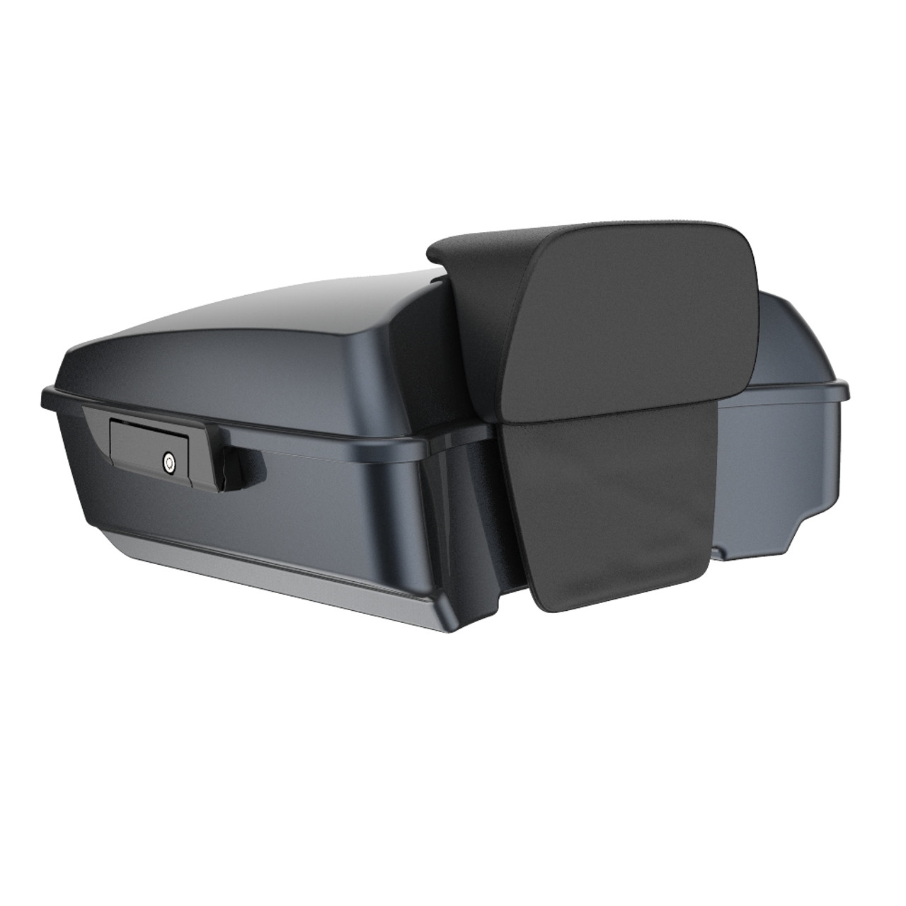 Advanblack Black Tempest Chopped Tour Pack Pad Luggage Trunk For 97-21 Harley Davidson Touring Street Electra Road Glide