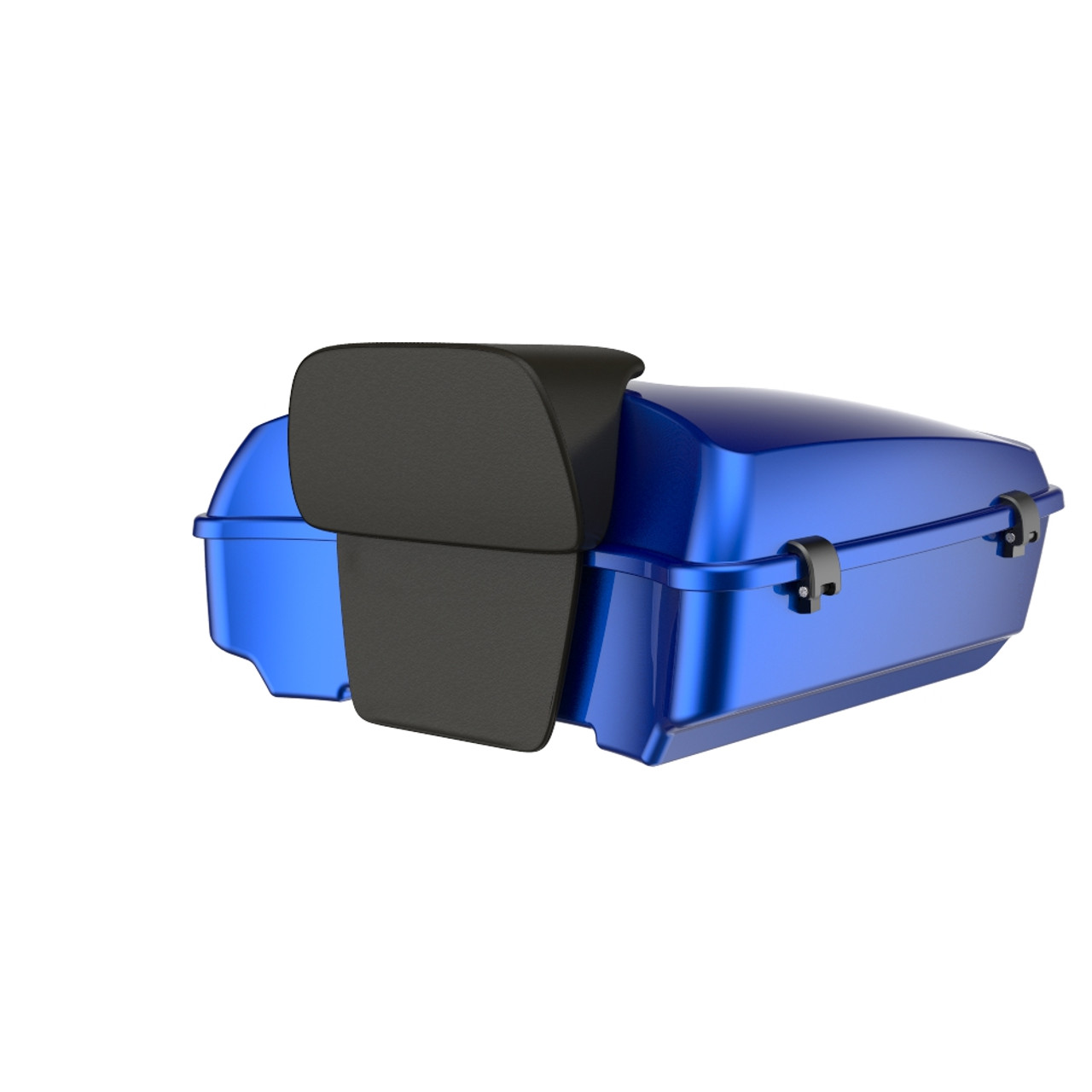 Advanblack Crushed Sapphire Blue Chopped Tour Pack Pad Luggage Trunk For 97-21 Harley Davidson Touring Street Electra Road Glide
