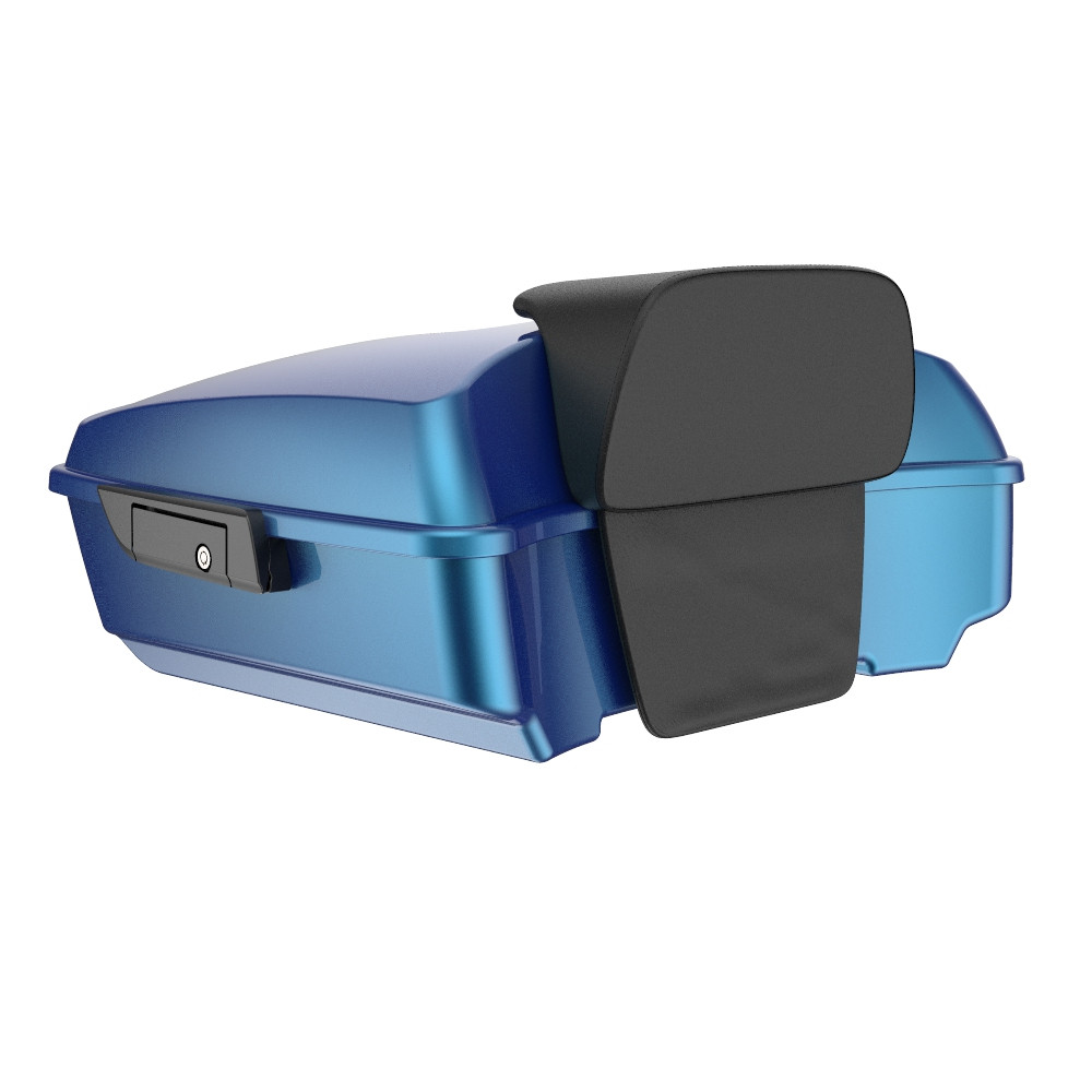 Advanblack Daytona Blue Chopped Tour Pack Pad For '97-'21 Harley Touring Street Electra Road Glide