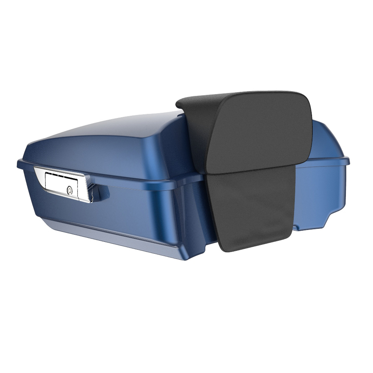 Advanblack Dark Blue Pearl Chopped Tour Pack Pad Luggage Trunk For '97-'21 Harley Davidson Touring Street Electra Road Glide