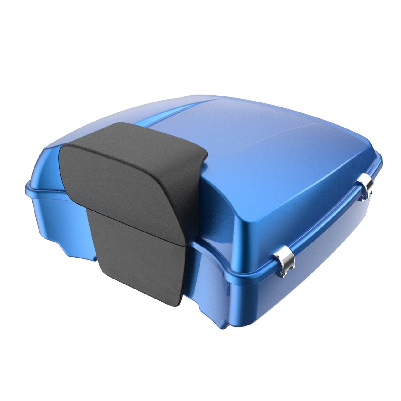 Advanblack Electric Blue Chopped Tour Pack Pad Luggage Trunk For 97-21 Harley Davidson Touring Street Electra Road Glide