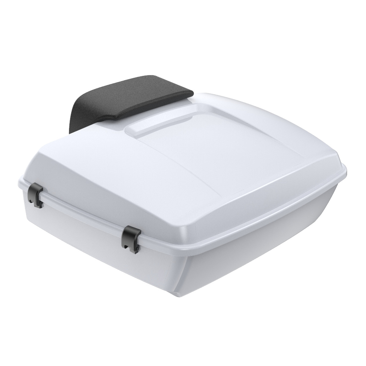 Advanblack Great White Pearl Chopped Tour Pack Pak Pad  Luggage Trunk For '97-'21 Harley Touring Street Road Glide