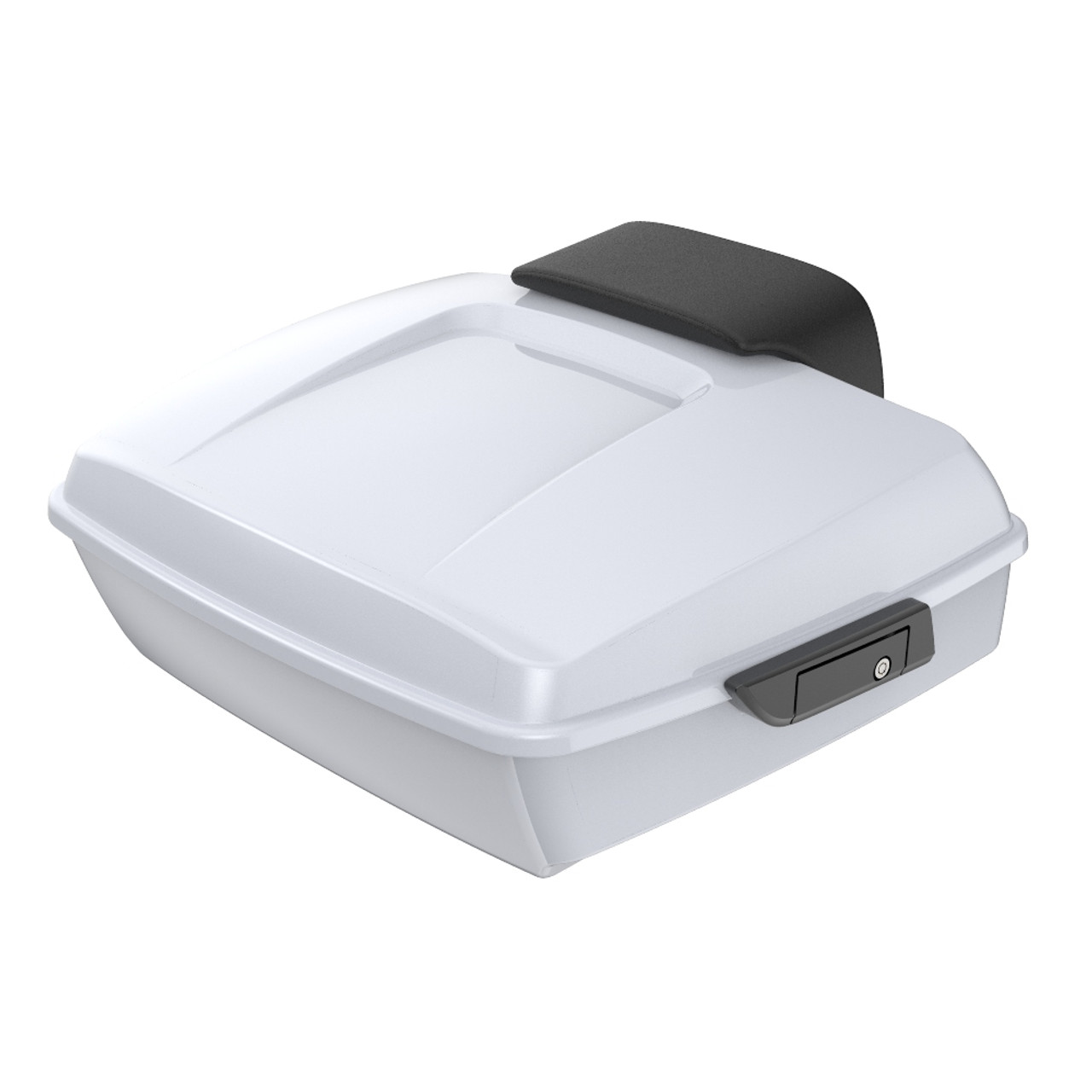 Advanblack Great White Pearl Chopped Tour Pack Pak Pad  Luggage Trunk For '97-'21 Harley Touring Street Road Glide