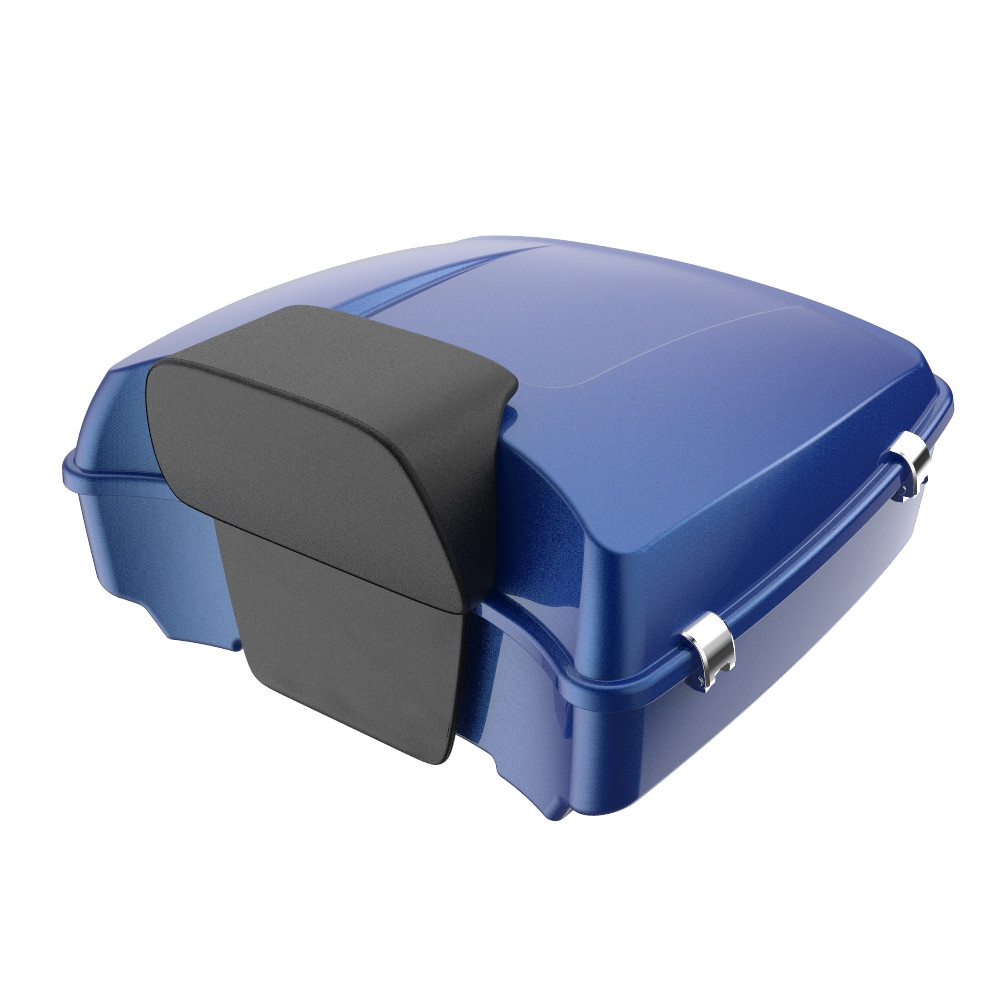 Pacific Blue  Chopped Tour Pack Pad Luggage Trunk For '97-'21 Harley Davidson Touring Street Electra Road Glide