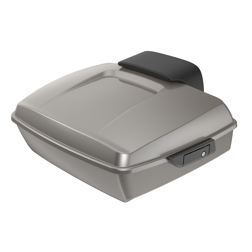 Advanblack Pewter Pearl Chopped Tour Pack Pad Luggage Trunk For '97-'21 Harley Davidson Touring Street Electra Road Glide