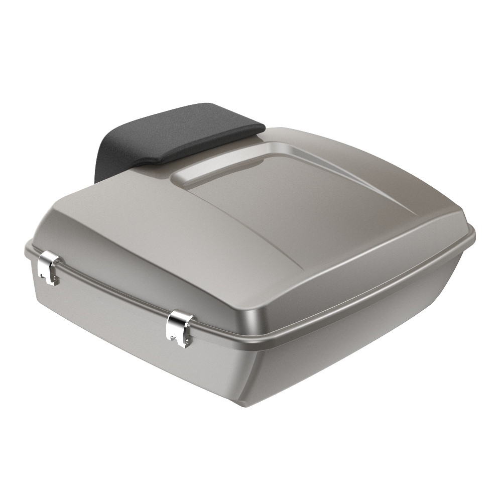 Advanblack Pewter Pearl Chopped Tour Pack Pad Luggage Trunk For '97-'21 Harley Davidson Touring Street Electra Road Glide