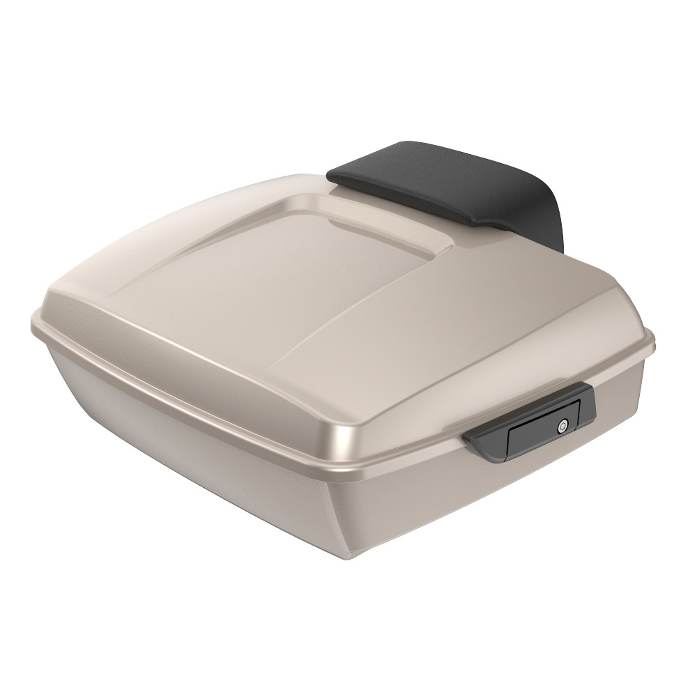 Advanblack Silver Fortune Chopped Tour Pack Pad Luggage Trunk For '97-'21 Harley Davidson Touring Street Electra Road Glide