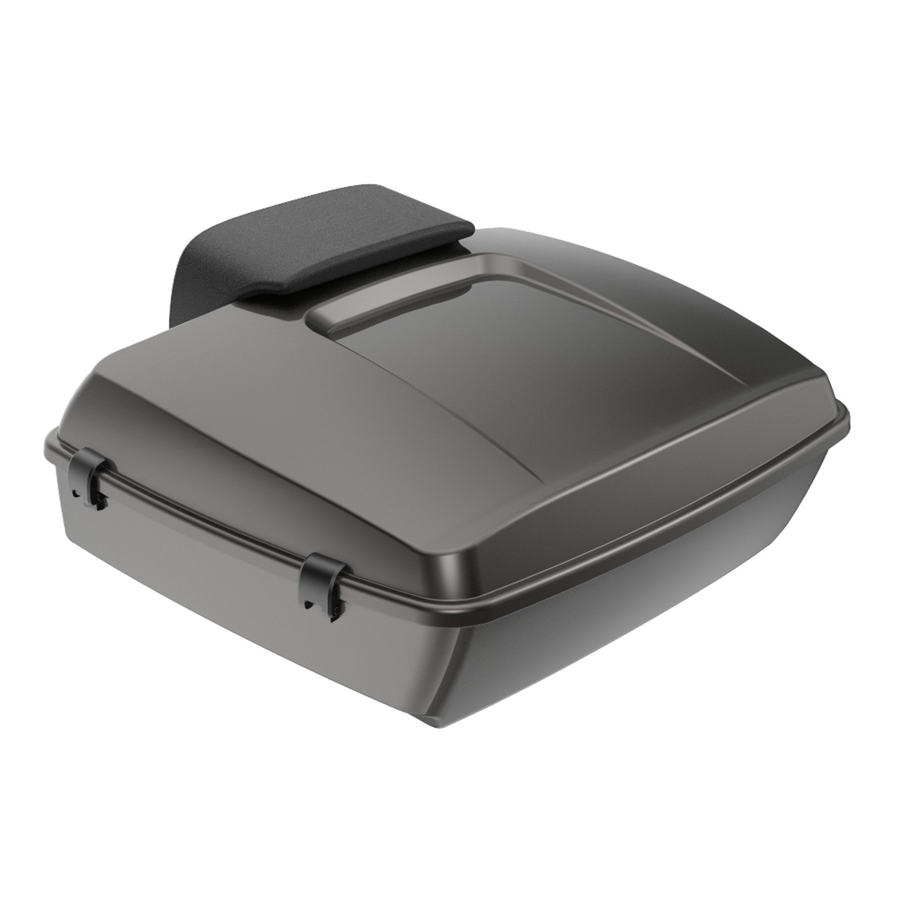 Advanblack Silver Flux Chopped Tour Pack Pad Luggage Trunk For '97-'21 Harley Davidson Touring Street Electra Road Glide