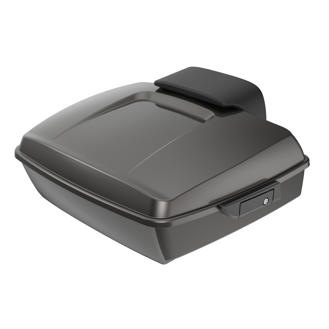 Advanblack Silver Flux Chopped Tour Pack Pad Luggage Trunk For '97-'21 Harley Davidson Touring Street Electra Road Glide
