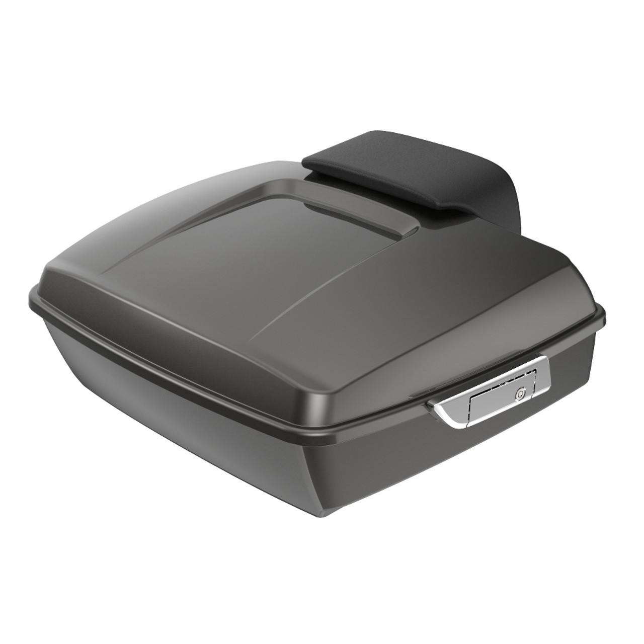 Advanblack Silver Flux Chopped Tour Pack Pad Luggage Trunk For '97-'21 Harley Davidson Touring Street Electra Road Glide